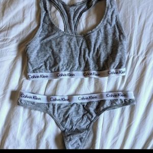 Calvin Klein Sports Bra and Thong Set size Small